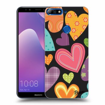 Picasee Huawei Y7 Prime (2018) Hülle - Schwarzes Silikon - Colored heart