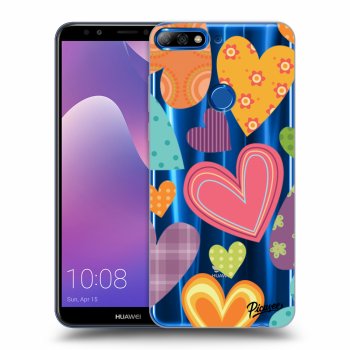 Picasee Huawei Y7 Prime (2018) Hülle - Transparentes Silikon - Colored heart