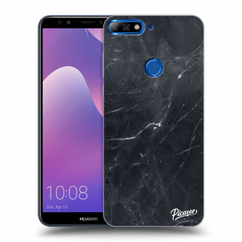Picasee Huawei Y7 Prime (2018) Hülle - Schwarzes Silikon - Black marble
