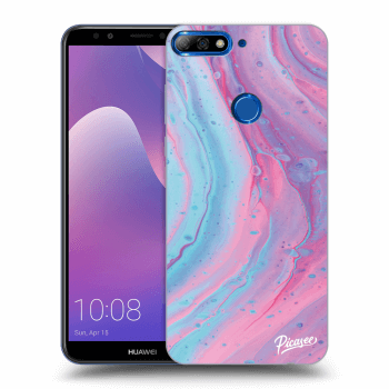 Picasee Huawei Y7 Prime (2018) Hülle - Schwarzes Silikon - Pink liquid