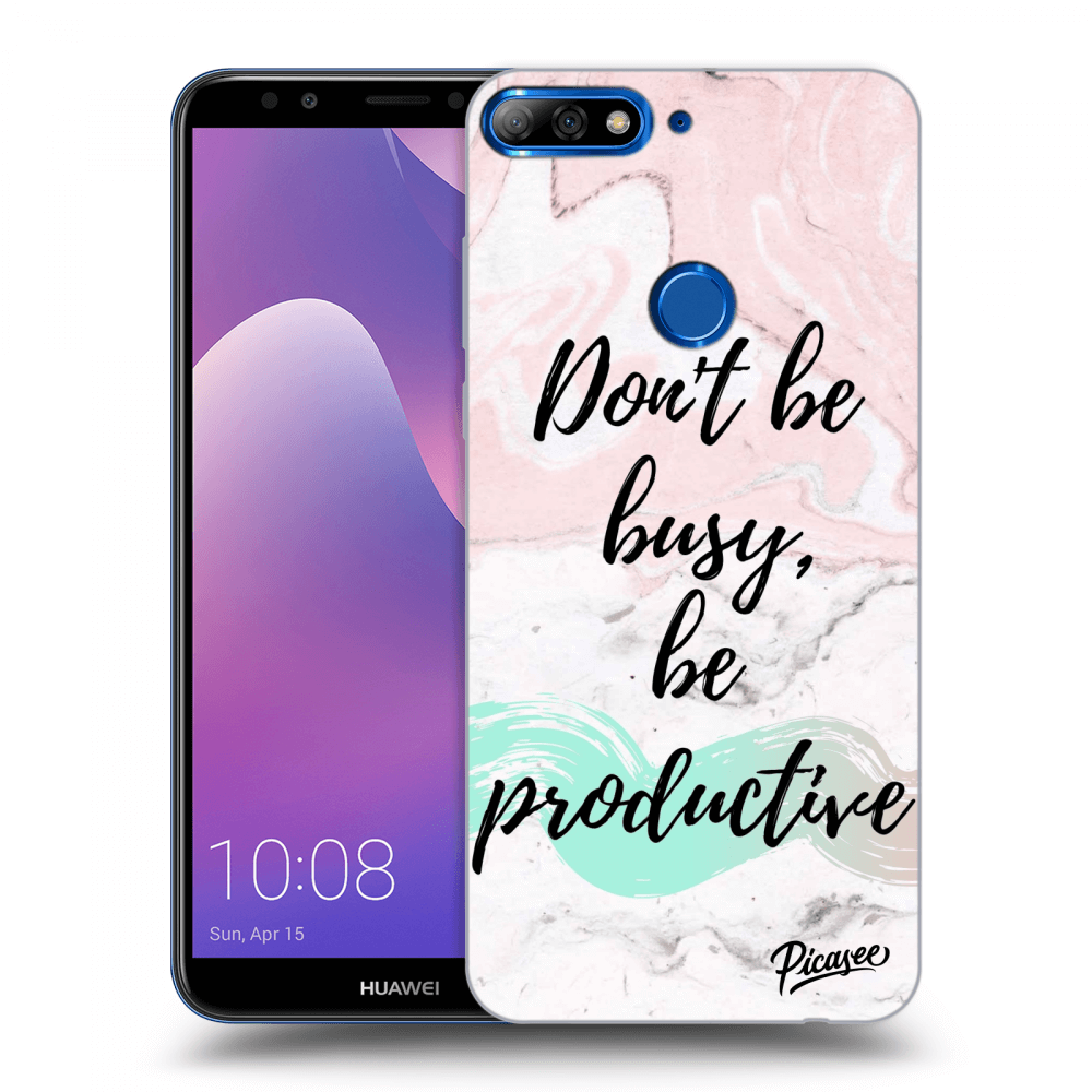 Picasee Huawei Y7 Prime (2018) Hülle - Transparentes Silikon - Don't be busy, be productive