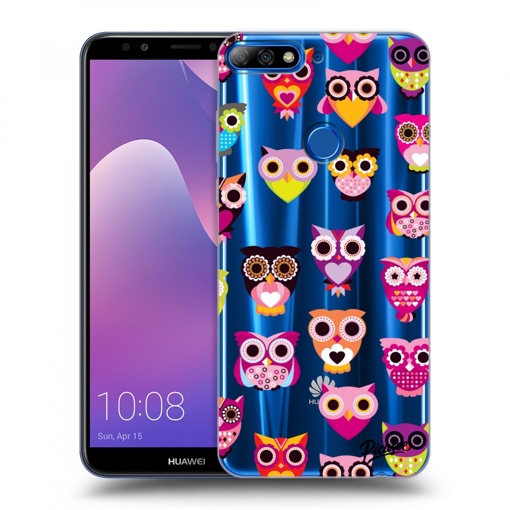 Picasee Huawei Y7 Prime (2018) Hülle - Transparentes Silikon - Owls
