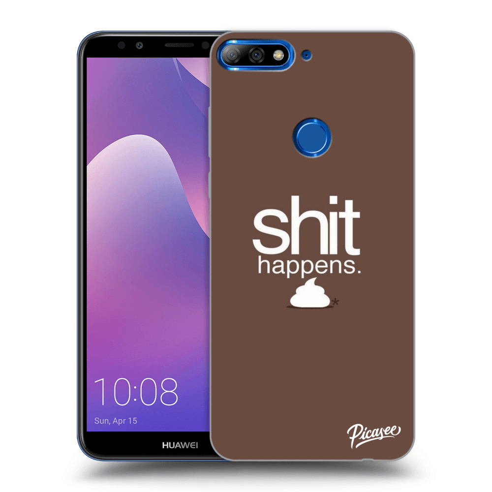 Picasee Huawei Y7 Prime (2018) Hülle - Transparentes Silikon - Shit happens