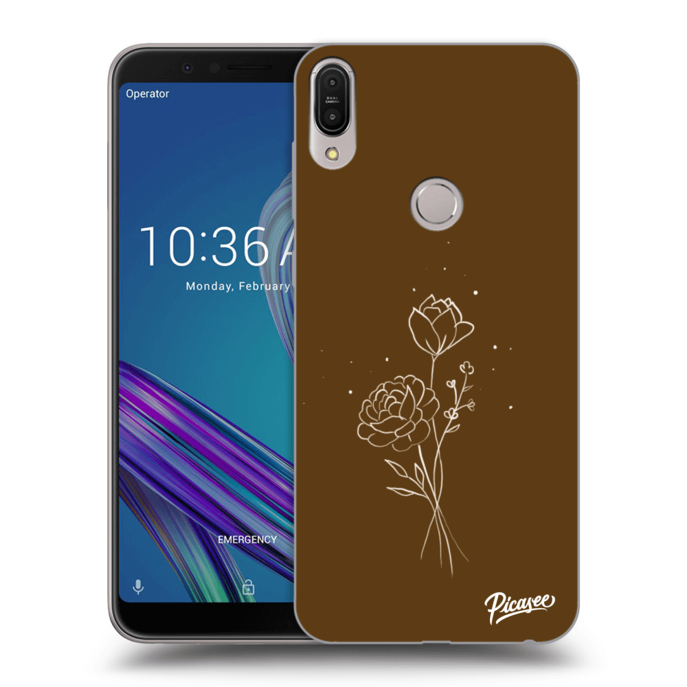 Picasee Asus ZenFone Max Pro (M1) ZB602KL Hülle - Transparentes Silikon - Brown flowers