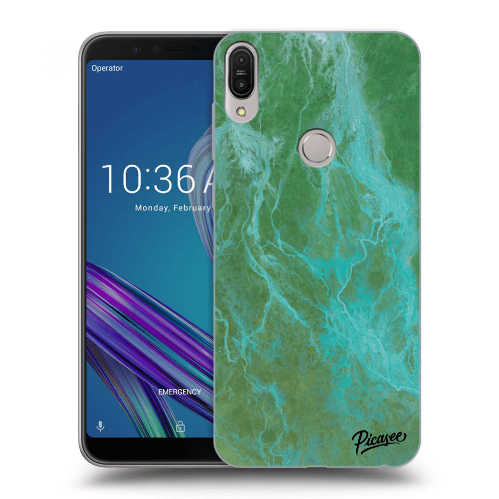 Picasee Asus ZenFone Max Pro (M1) ZB602KL Hülle - Transparentes Silikon - Green marble