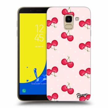 Picasee Samsung Galaxy J6 J600F Hülle - Transparentes Silikon - Cherries