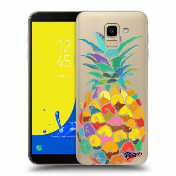 Picasee Samsung Galaxy J6 J600F Hülle - Transparentes Silikon - Pineapple