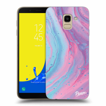 Picasee Samsung Galaxy J6 J600F Hülle - Transparentes Silikon - Pink liquid