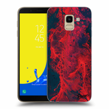 Picasee Samsung Galaxy J6 J600F Hülle - Transparentes Silikon - Organic red