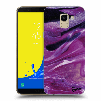 Picasee Samsung Galaxy J6 J600F Hülle - Transparentes Silikon - Purple glitter