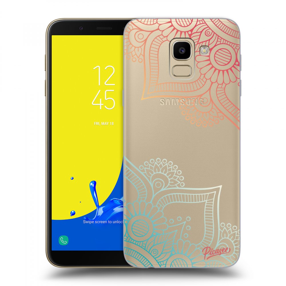 Picasee Samsung Galaxy J6 J600F Hülle - Transparentes Silikon - Flowers pattern
