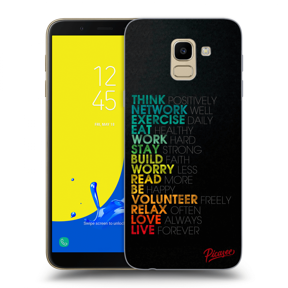Picasee Samsung Galaxy J6 J600F Hülle - Transparentes Silikon - Motto life