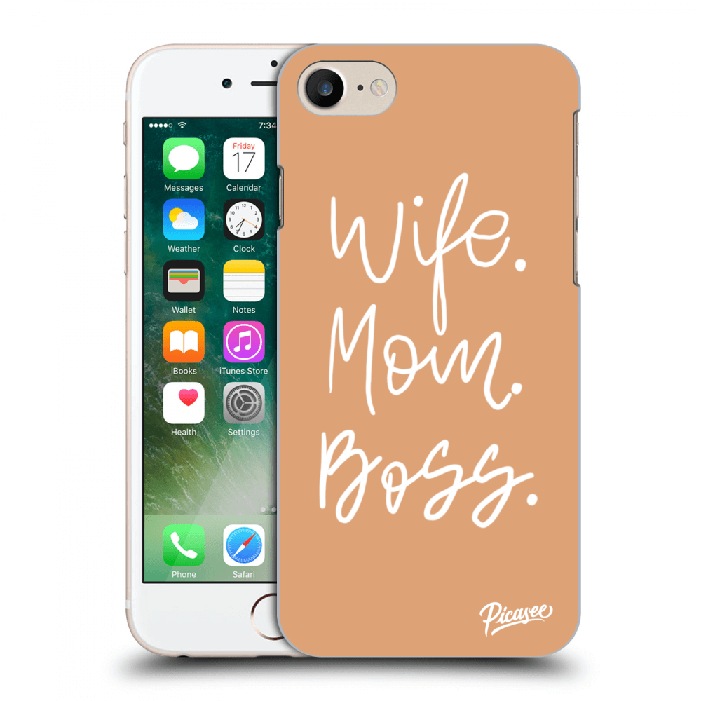 Picasee Apple iPhone 8 Hülle - Transparentes Silikon - Boss Mama
