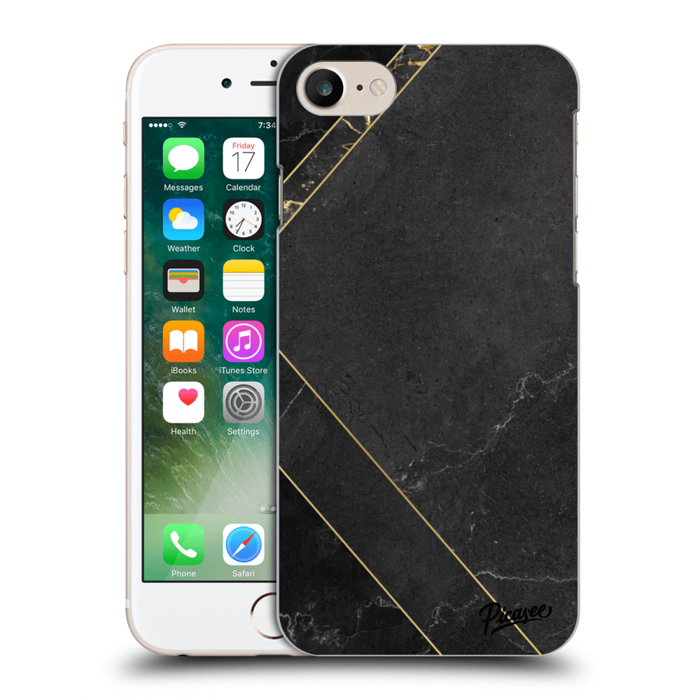 Picasee Apple iPhone 8 Hülle - Transparentes Silikon - Black tile