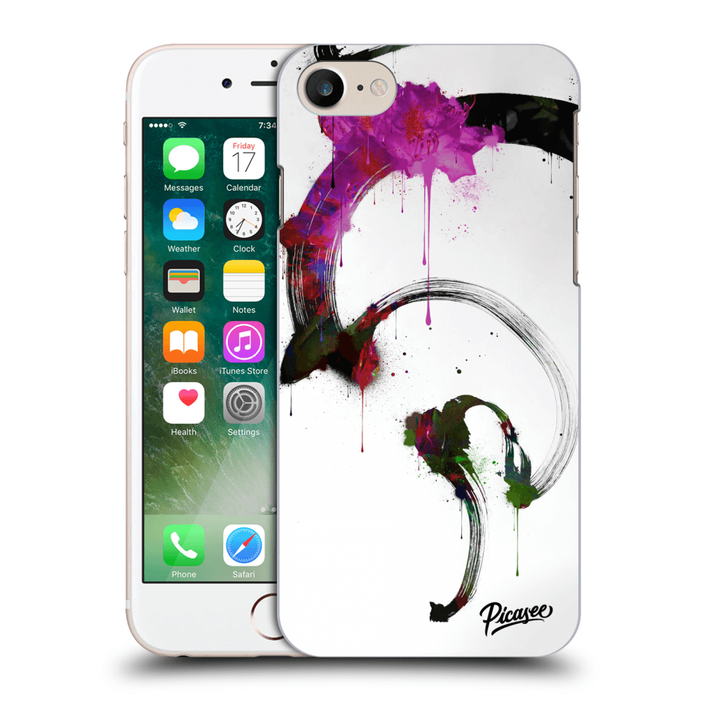 Picasee Apple iPhone 8 Hülle - Transparentes Silikon - Peony White