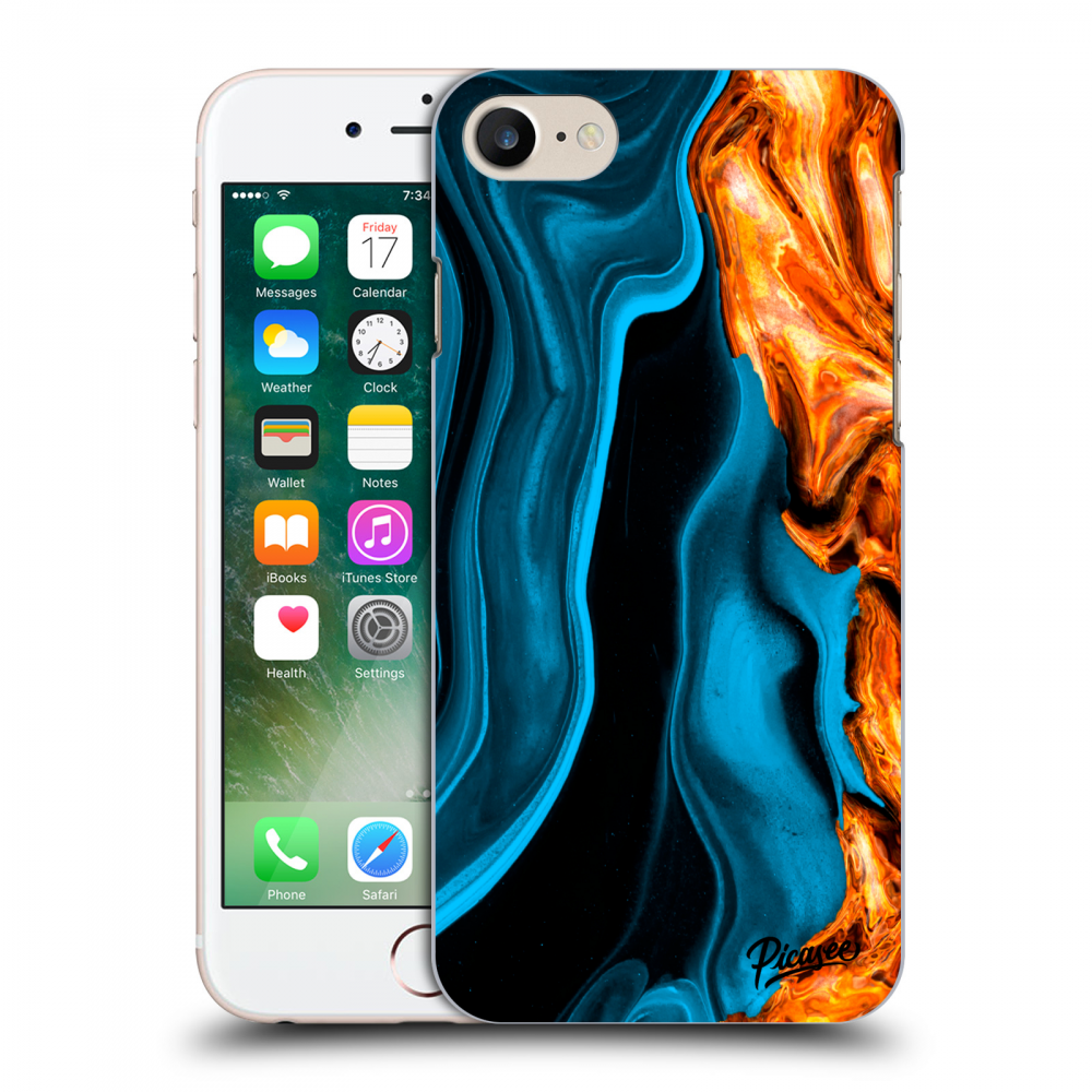 Picasee Apple iPhone 8 Hülle - Transparentes Silikon - Gold blue