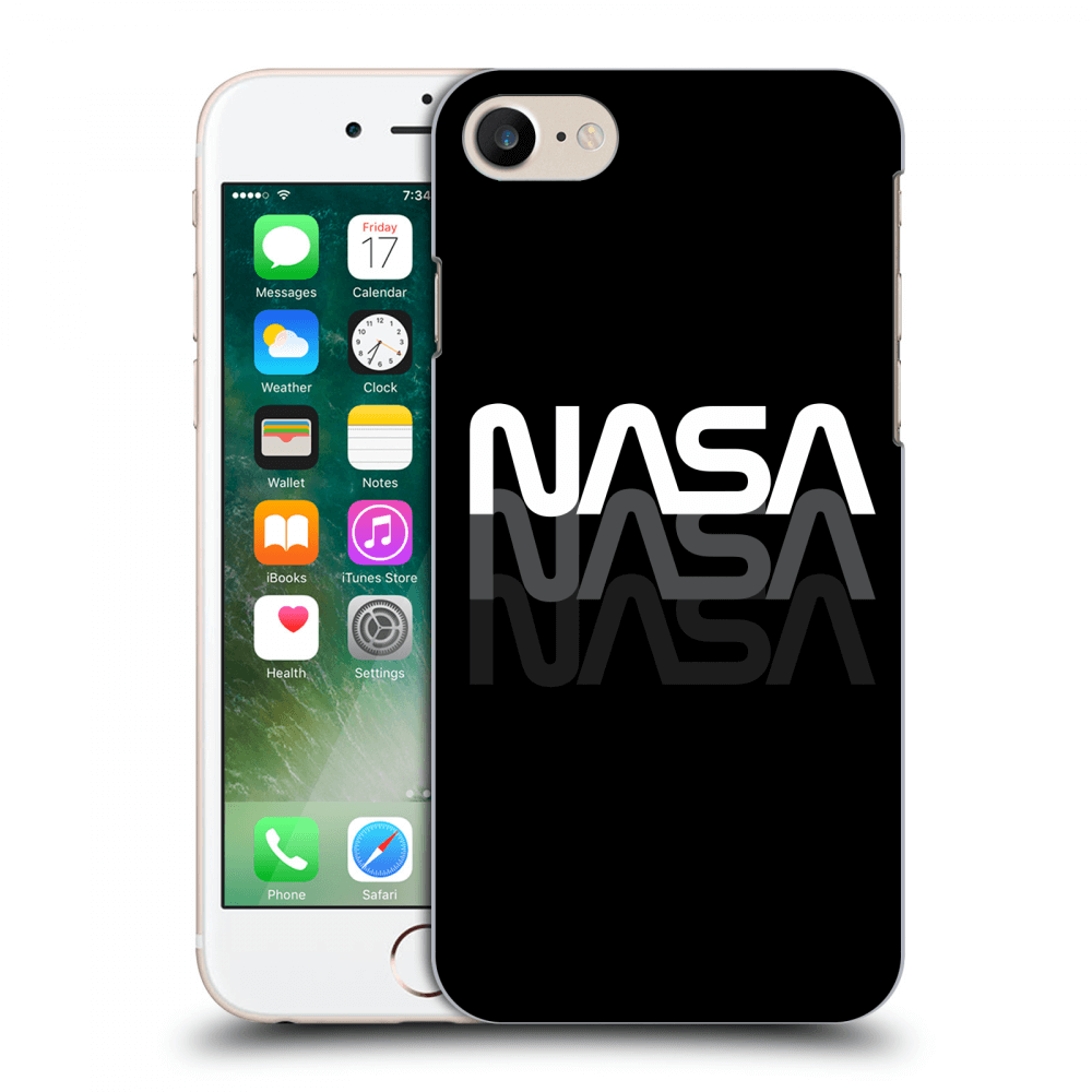 Picasee Apple iPhone 8 Hülle - Schwarzes Silikon - NASA Triple
