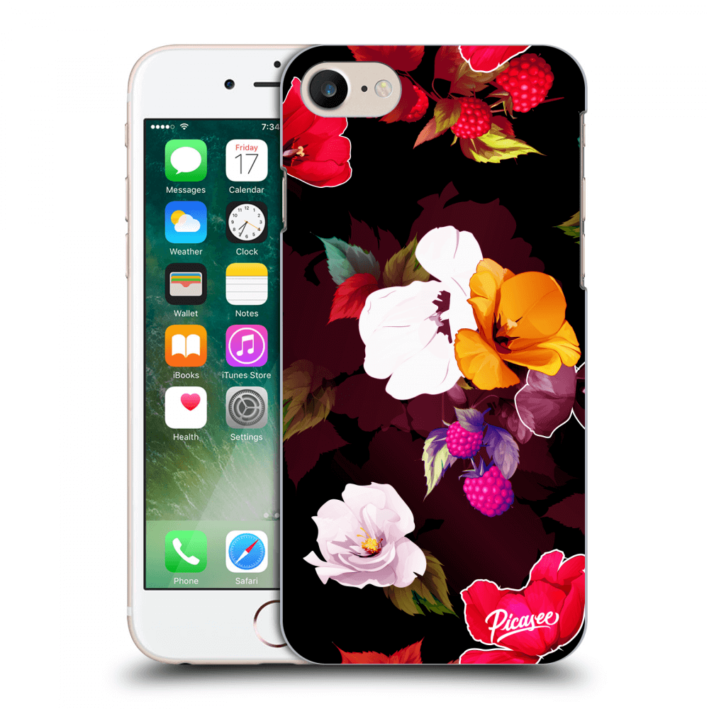 Picasee Apple iPhone 8 Hülle - Transparentes Silikon - Flowers and Berries