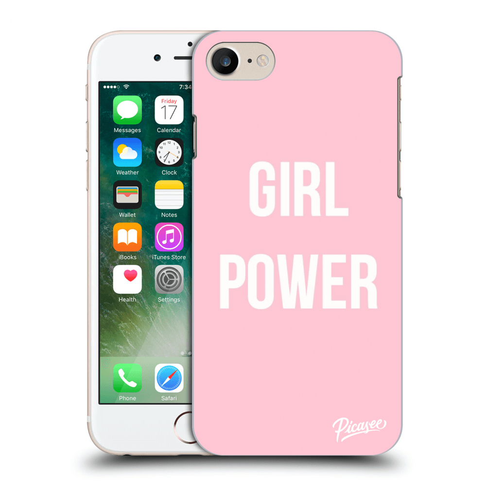 Picasee Apple iPhone 8 Hülle - Transparentes Silikon - Girl power