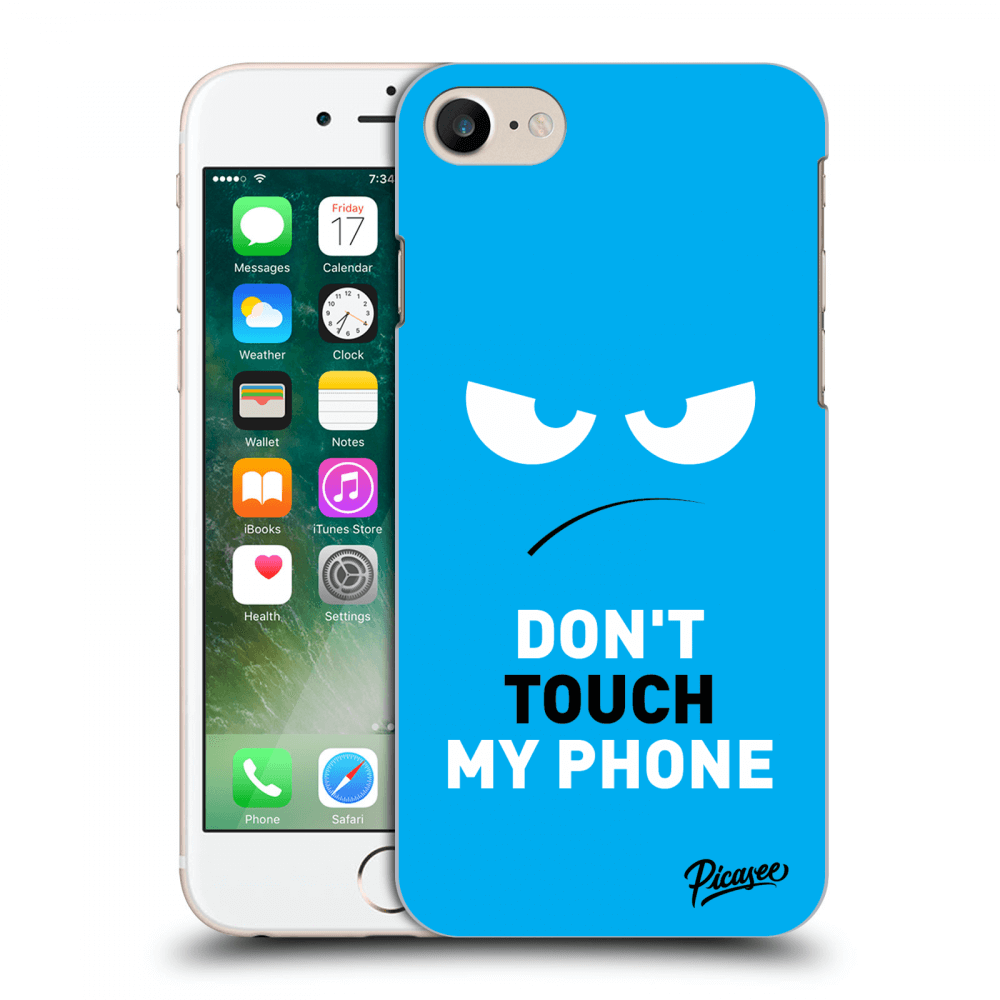 Picasee Apple iPhone 8 Hülle - Schwarzes Silikon - Angry Eyes - Blue