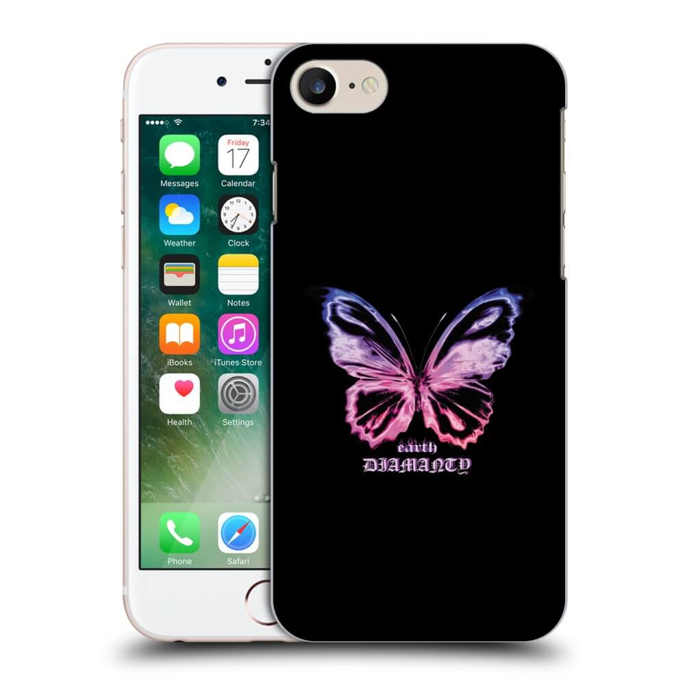 Picasee Apple iPhone 8 Hülle - Schwarzes Silikon - Diamanty Purple