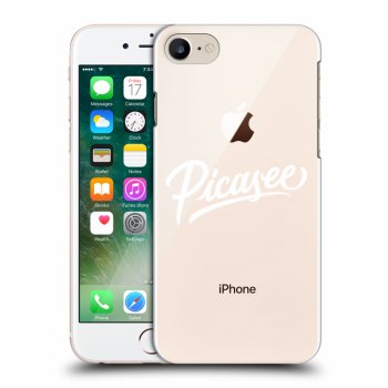 Picasee Apple iPhone 8 Hülle - Transparentes Silikon - Picasee - White