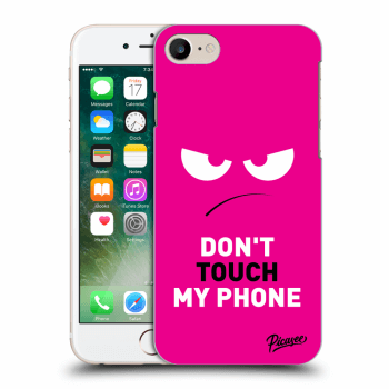 Picasee Apple iPhone 8 Hülle - Schwarzes Silikon - Angry Eyes - Pink