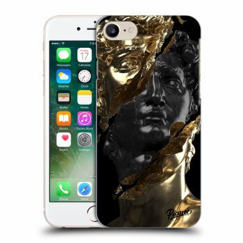 Picasee Apple iPhone 8 Hülle - Schwarzes Silikon - Gold - Black