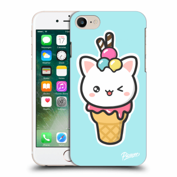 Picasee Apple iPhone 8 Hülle - Schwarzes Silikon - Ice Cream Cat