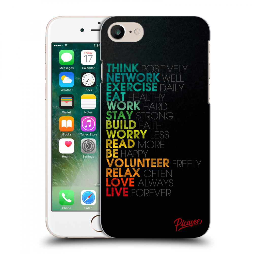 Picasee Apple iPhone 8 Hülle - Transparentes Silikon - Motto life