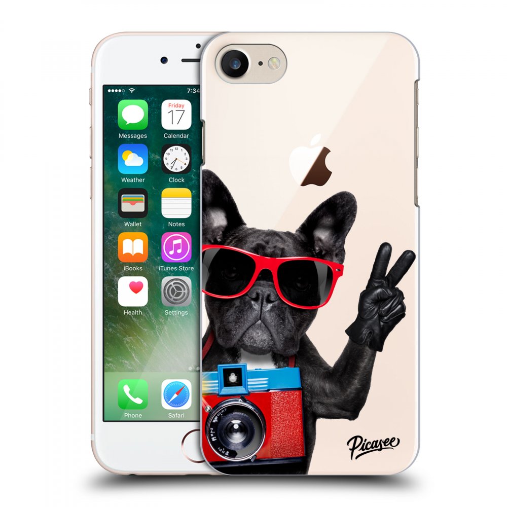 Picasee Apple iPhone 8 Hülle - Transparentes Silikon - French Bulldog