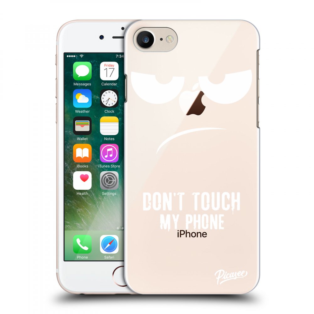 Picasee Apple iPhone 8 Hülle - Transparenter Kunststoff - Don't Touch My Phone