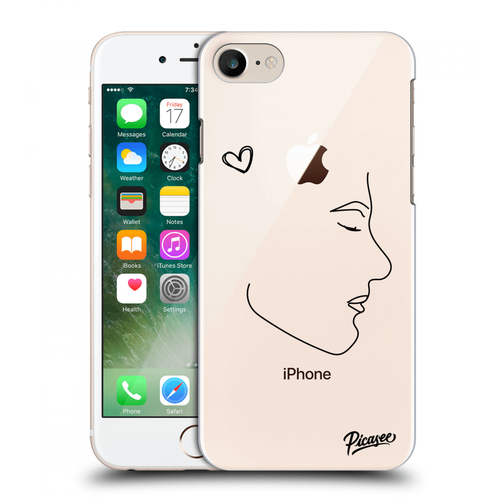 Picasee Apple iPhone 8 Hülle - Transparentes Silikon - Couple boy