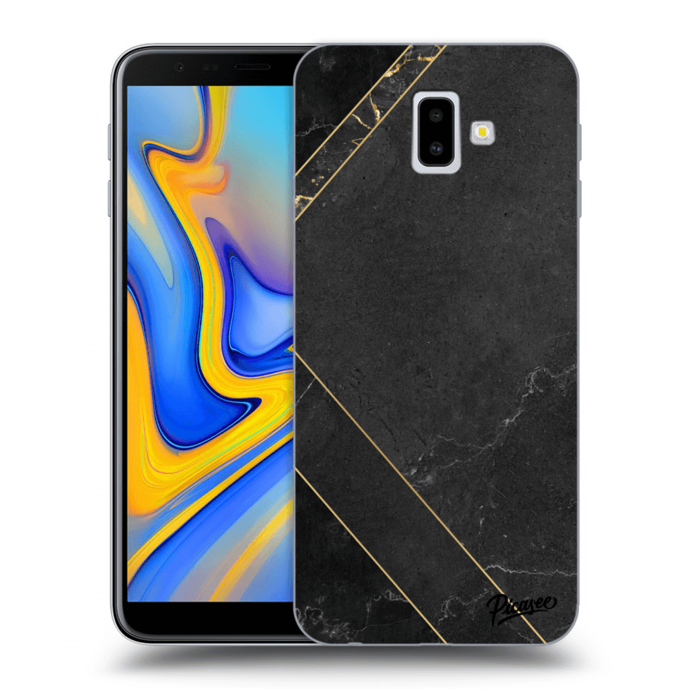 Picasee Samsung Galaxy J6+ J610F Hülle - Transparentes Silikon - Black tile