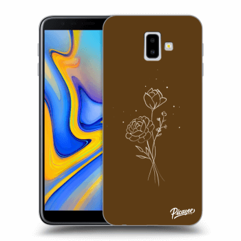 Hülle für Samsung Galaxy J6+ J610F - Brown flowers