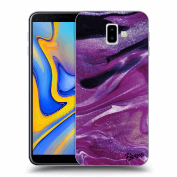 Picasee Samsung Galaxy J6+ J610F Hülle - Transparentes Silikon - Purple glitter