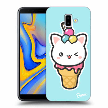 Picasee Samsung Galaxy J6+ J610F Hülle - Transparentes Silikon - Ice Cream Cat