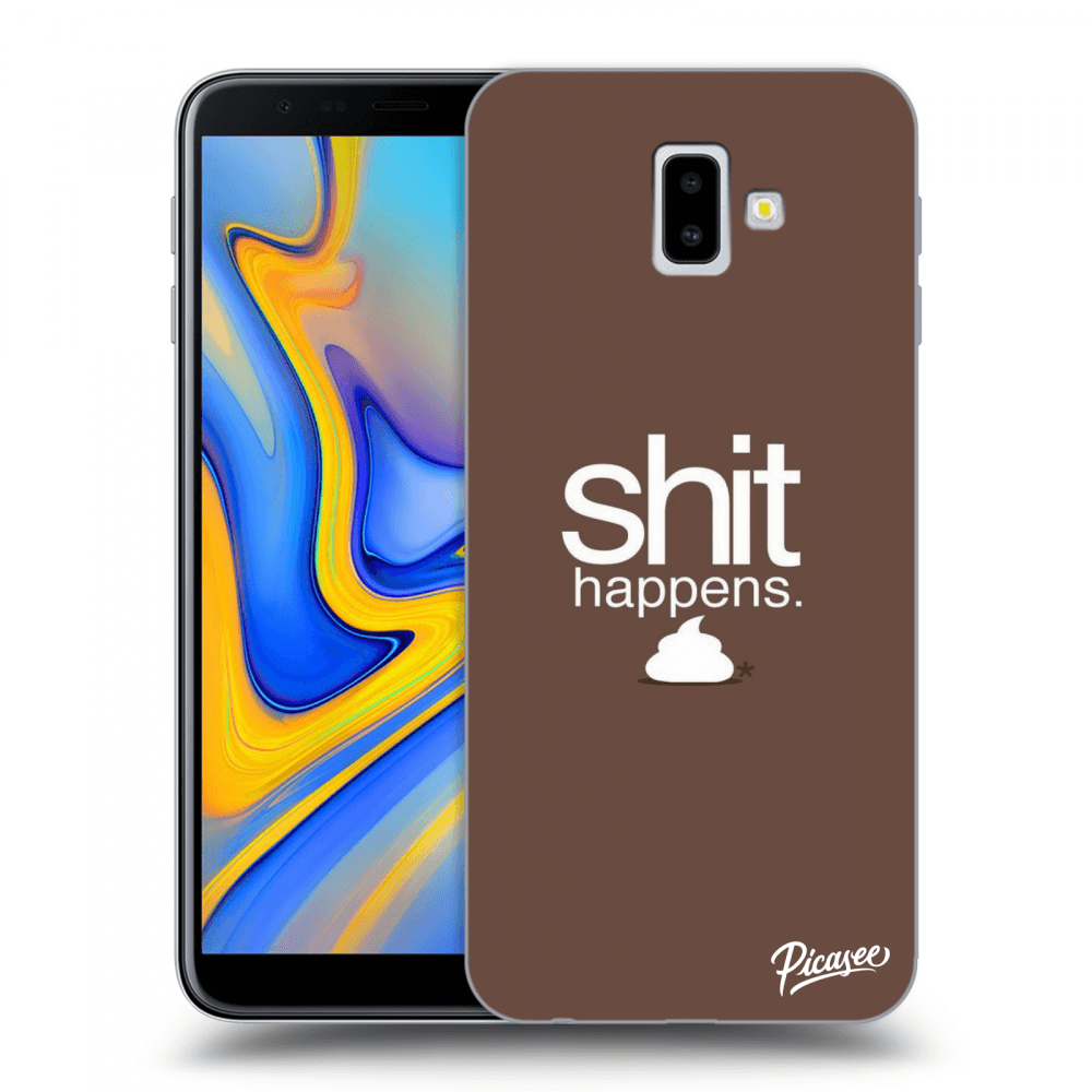Picasee Samsung Galaxy J6+ J610F Hülle - Transparentes Silikon - Shit happens