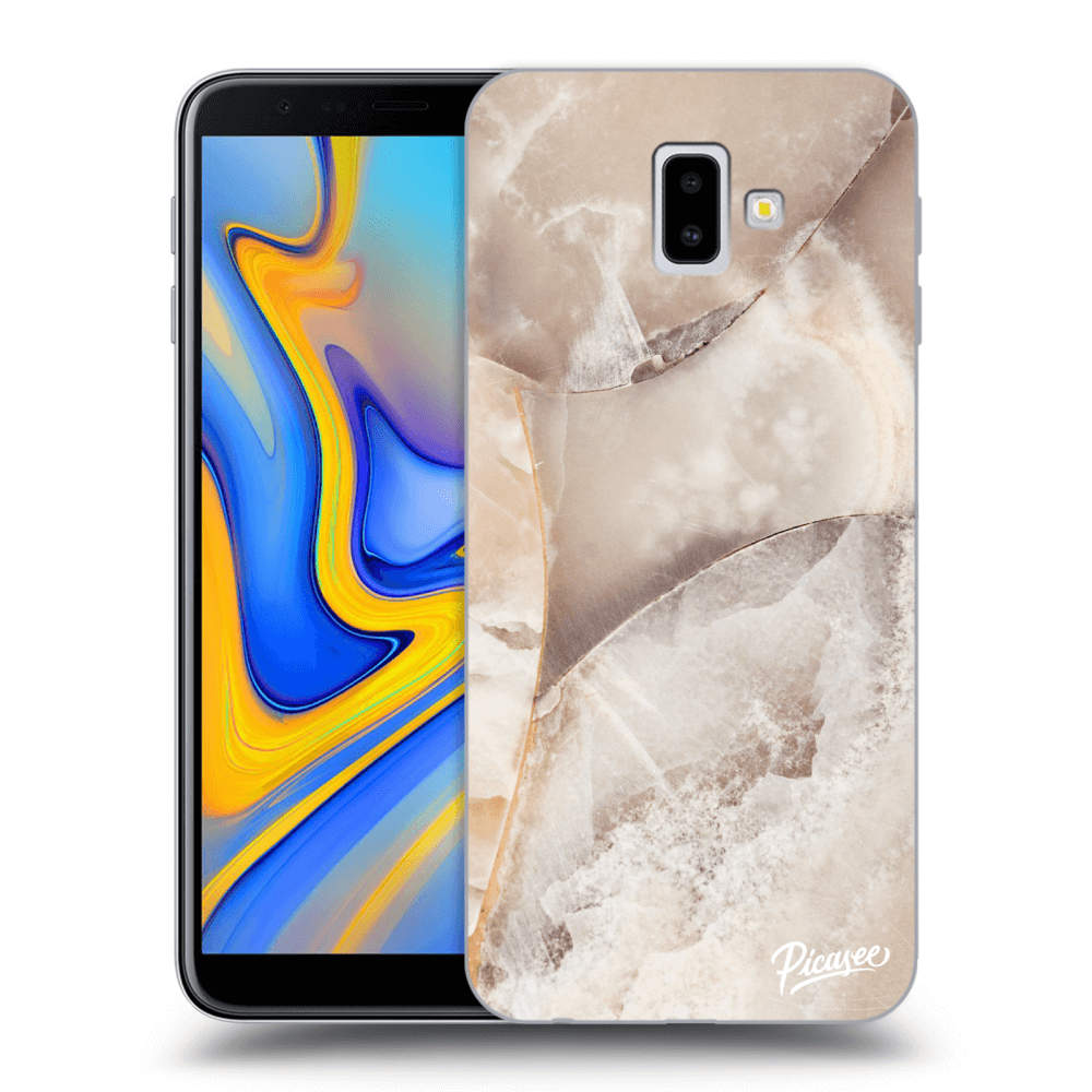 Picasee Samsung Galaxy J6+ J610F Hülle - Transparentes Silikon - Cream marble