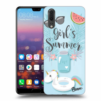 Picasee Huawei P20 Hülle - Schwarzes Silikon - Girls Summer