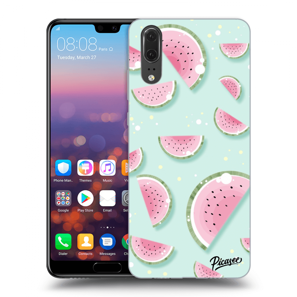Picasee Huawei P20 Hülle - Schwarzes Silikon - Watermelon 2