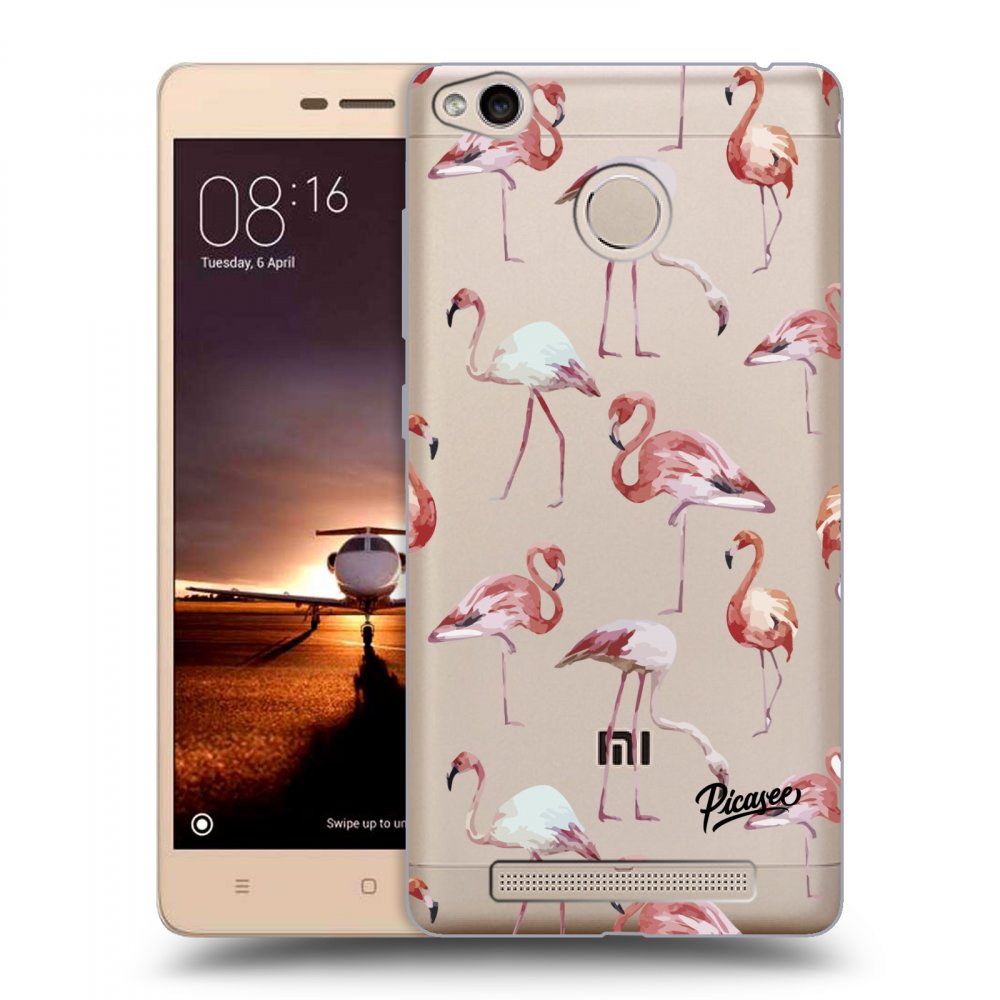 Picasee Xiaomi Redmi 3s, 3 Pro Hülle - Transparentes Silikon - Flamingos