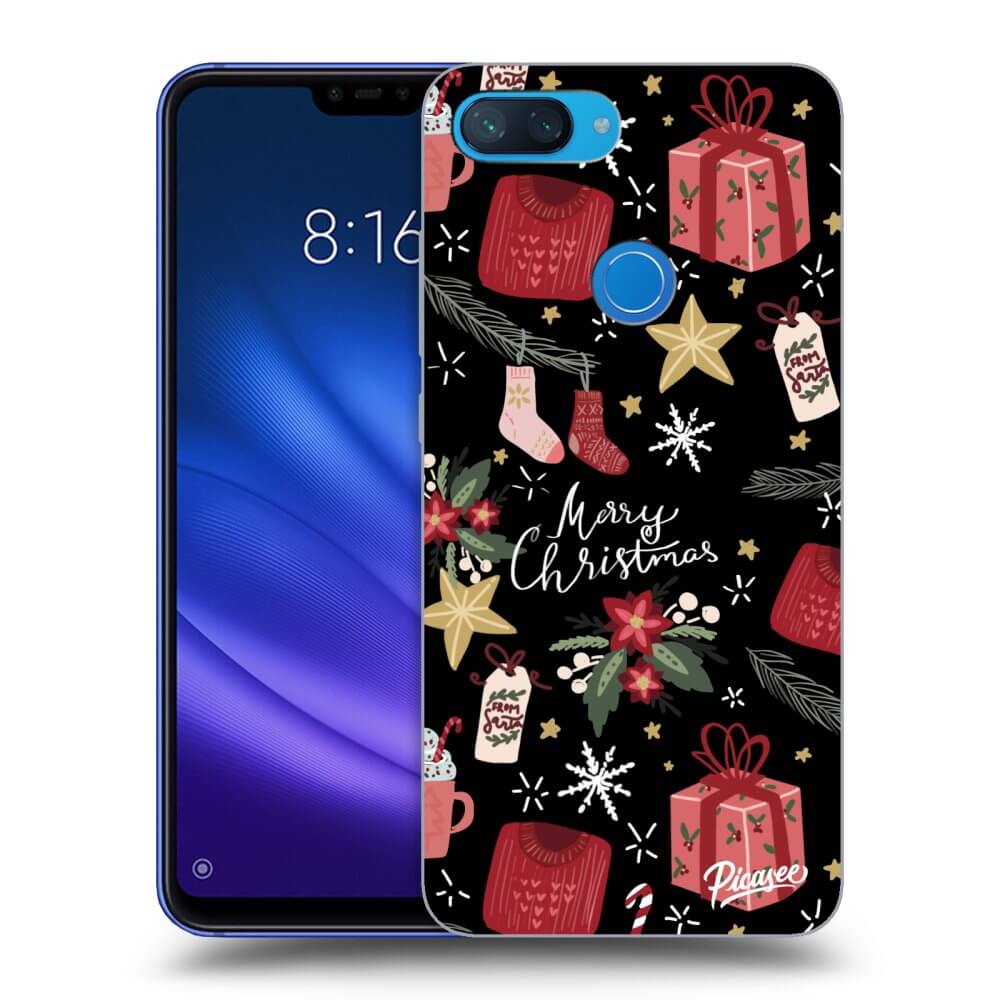 Picasee Xiaomi Mi 8 Lite Hülle - Schwarzes Silikon - Christmas