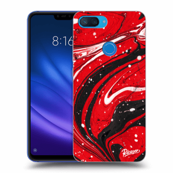Picasee Xiaomi Mi 8 Lite Hülle - Schwarzes Silikon - Red black
