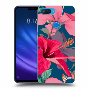 Picasee Xiaomi Mi 8 Lite Hülle - Schwarzes Silikon - Hibiscus