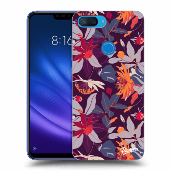 Picasee Xiaomi Mi 8 Lite Hülle - Transparentes Silikon - Purple Leaf