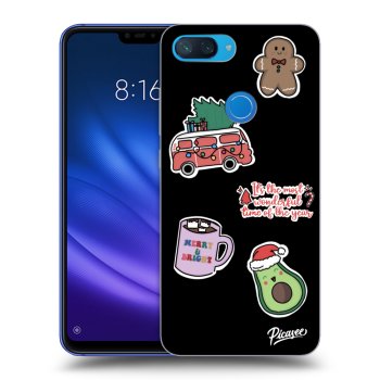 Picasee Xiaomi Mi 8 Lite Hülle - Schwarzes Silikon - Christmas Stickers