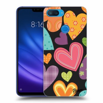 Picasee Xiaomi Mi 8 Lite Hülle - Schwarzes Silikon - Colored heart