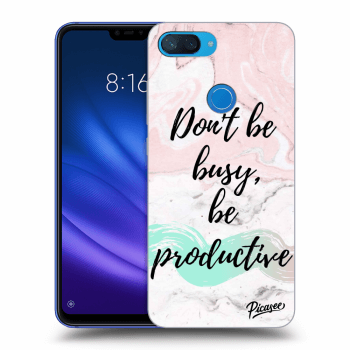 Picasee Xiaomi Mi 8 Lite Hülle - Schwarzes Silikon - Don't be busy, be productive