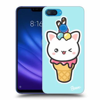 Picasee Xiaomi Mi 8 Lite Hülle - Transparentes Silikon - Ice Cream Cat